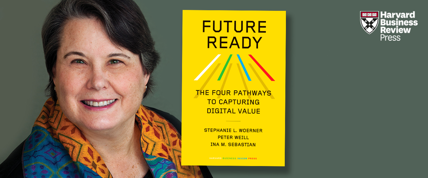 Harvard Business Review Press author Stephanie Woerner next to her book Future Ready
